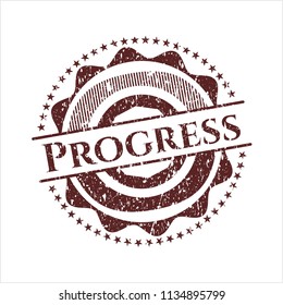 Red Progress distressed grunge stamp
