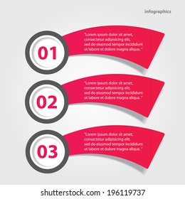 red progress paper banners / can be used for infographics / numbered banners / horizontal cutout lines / graphic or website layout vector
