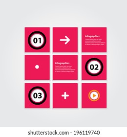 red progress paper banners / can be used for infographics / numbered banners / horizontal cutout lines / graphic or website layout vector
