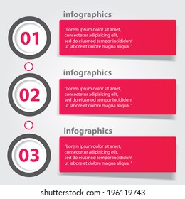red progress paper banners / can be used for infographics / numbered banners / horizontal cutout lines / graphic or website layout vector