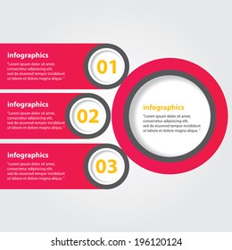 red progress paper banners / can be used for infographics / numbered banners / horizontal cutout lines / graphic or website layout vector