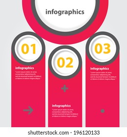 red progress paper banners / can be used for infographics / numbered banners / horizontal cutout lines / graphic or website layout vector