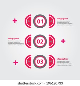 red progress paper banners / can be used for infographics / numbered banners / horizontal cutout lines / graphic or website layout vector