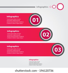 red progress paper banners / can be used for infographics / numbered banners / horizontal cutout lines / graphic or website layout vector