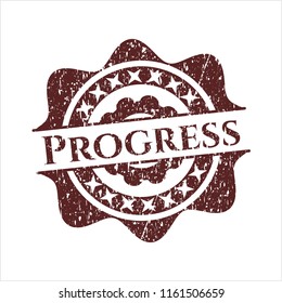 Red Progress rubber stamp