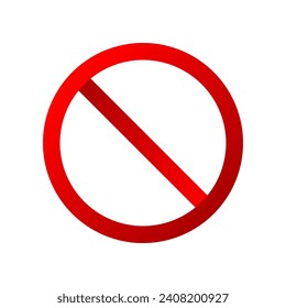 Diseño vectorial de icono de signo prohibido rojo