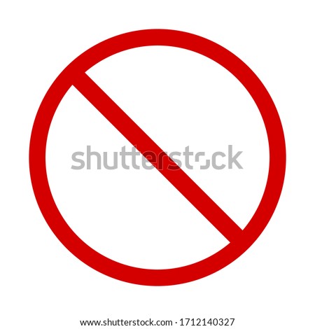 red prohibited sign isolated on white background. vector illustration