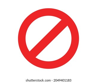 Red Prohibited sign No icon warning or stop symbol safety danger isolated vector illustration
