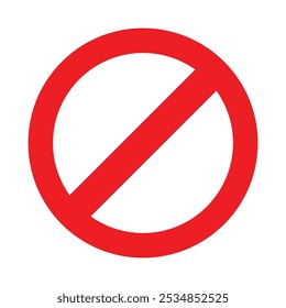 Red Prohibited sign No icon warning or stop symbol safety danger isolated vector illustration