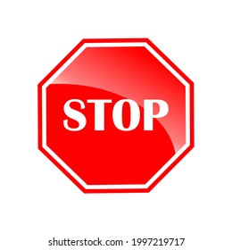 Signo rojo prohibido Detener el vector de iconos