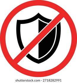 Roter Verbotskreis auf schwarz-weißem Schild Symbol verboten Sicherheit