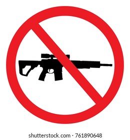 Red Prohibition No Gun Round Sign Stock Vector (Royalty Free) 761890648 ...