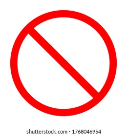 red prohibition on white circle. no sign icon isolated on white background. vector illustration