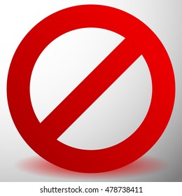 Red prohibition, restriction sign - Rejection, closed, no entrance, stop sign, icon