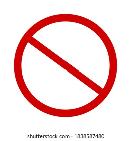 red prohibition sign isolated on white background. vector illustration