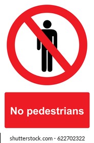 Red Prohibition Sign isolated on a white background -  No pedestrians