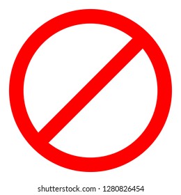 Red prohibition sign. Not allow icon. No traffic sign, stop sign. Vector Illustration.
