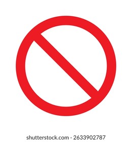Signo de prohibición rojo. No se permite firmar.