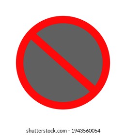 red prohibition sign on grey plate isolated on white background. vector illustration