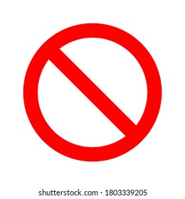 red prohibition sign on white circular plate. not allowed symbol template isolated on white background. vector illustration