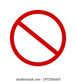 red prohibition sign on white plate isolated on white background