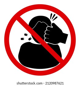 Red prohibition sign on a white background, it is forbidden to hit people, no fight, vector illustration