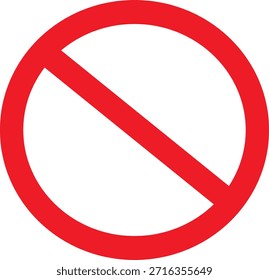 Red Prohibition Symbol Vector - Kein Eintritt, Verboten, Stoppschild Symbol für Warnung und Sicherheitsdesign