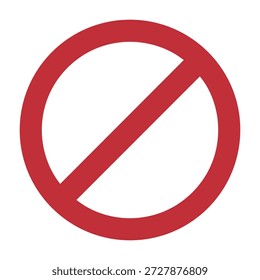 Red prohibitory sign isolated on white background.