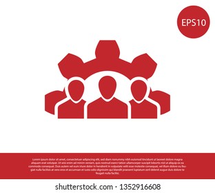 Red Project team base icon isolated on white background. Business analysis and planning, consulting, team work, project management. Developers. Vector Illustration