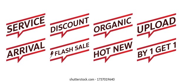 red promotion tag design for marketing banners