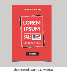 Red Promotional Post Design. Social post design. 60 percent off discount post design.