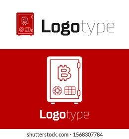 Red Proof of stake icon isolated on white background. Cryptocurrency economy and finance collection. Logo design template element. Vector Illustration