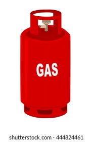 Red Propane Gas Cylinder. 