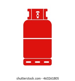 Red Propane Gas cylinder, vector icon