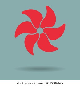 Red propeller icon - Vector