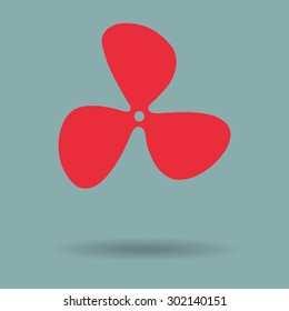 Red propeller icon - Vector