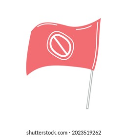 red protest flag icon isolated