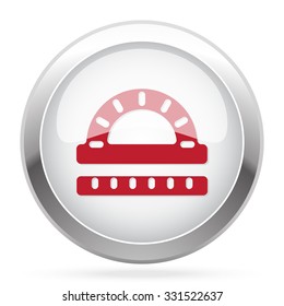 Red Protractor Ruler icon on chrome web button