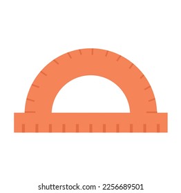 Red protractor ruler isolated on white background Vector