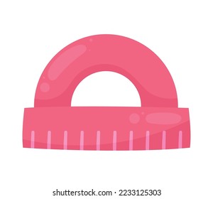 red protractor school supply icon