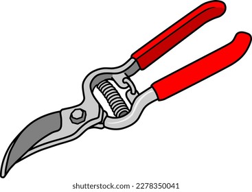 red pruners  vector illustration isolated on white background