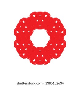 Red Pseudo-Snowflakes on white background. - Vector