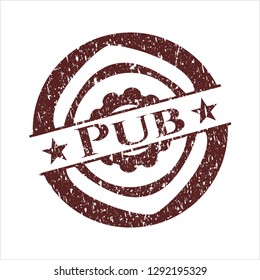 Red Pub distress with rubber seal texture