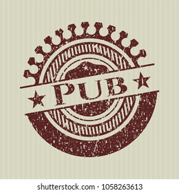 Red Pub distress rubber stamp