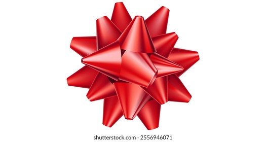 Red Pull Bow Vector Illustration, Gift Wrap Bow Use For Weddings, Birthdays, Anniversaries, Special Occasions.	