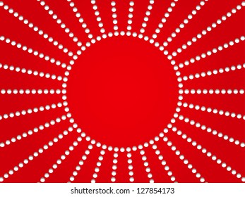 Red punched paper sun vector background