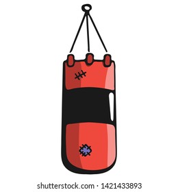 Red Punching bag doodle icon