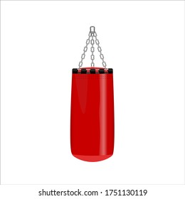 Red punching bag that is suitable for your creative ideas.