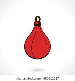 red punching ball. flat vector illustration isolated on white