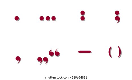 Red punctuation marks. Vector picture